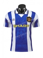 Retro Version 94-96 Manchester United Away Blue Thailand Soccer Jersey AAA-710