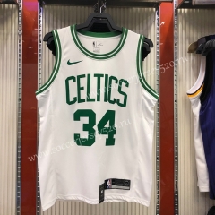 Retro Version Boston Celtics White #34 NBA Jersey-311
