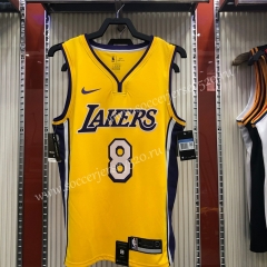 Los Angeles Lakers V-Collar Yellow #8 NBA Jersey-311