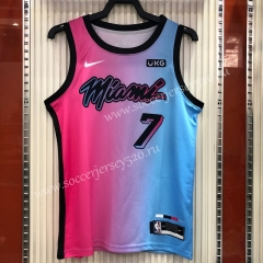 City Version 2021-2022 Miami Heat Pink&Blue #7 NBA Jersey-311