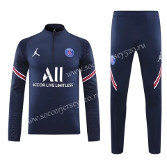 2020-2021 Jordan Paris SG Royal Blue Soccer Tracksuit Uniform-418
