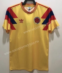 Retro Version 1990 Colombia Home Yellow Thailand Soccer jersey AAA-811