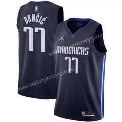 2021-2022 Dallas Mavericks Jordan Dark Blue #77 NBA Jersey-311