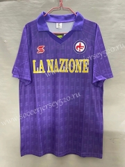 Retro Version 1989-1990 Fiorentina Home Purple Thailand Soccer Jersey AAA-811