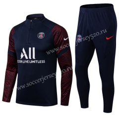2021-2022 Paris SG Royal Blue Thailand Soccer Tracksuit Uniform-411