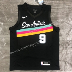 City Version 2021-2022 San Antonio Spurs Black #9 NBA Jersey-311