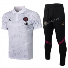 2021-2022 Jordan PSG White Thailand Polo Uniform-815