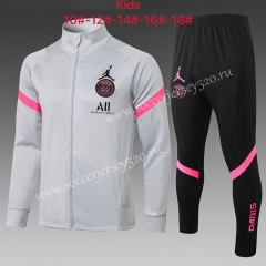 2021-2022 Jordan Paris SG Light Gray Kids/Youth Soccer Jacket Uniform-815