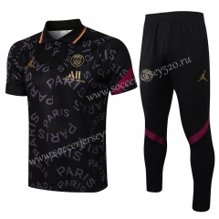 2021-2022 Jordan PSG Black Thailand Polo Uniform-815