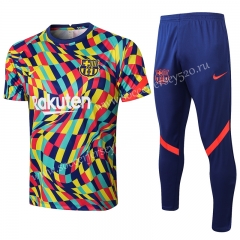 2021-2022 Barcelona Color Short-sleeved Thailand Soccer Tracksuit Uniform-815
