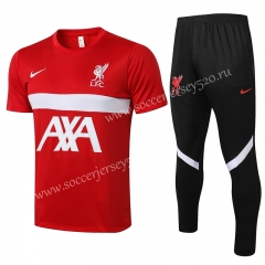 2021-2022 Liverpool Red Short-sleeve Thailand Soccer Tracksuit-815