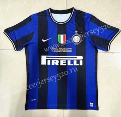 Retro Version 09-10 Inter Milan Home Blue&Black Thailand Soccer Jersey AAA-818