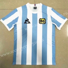 Retro Version 1986 Argentina Home Blue&White Thailand Soccer Jersey AAA-818