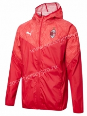 2021-2022 AC Milan Red Thailand Soccer Trench Coats With Hat-WD