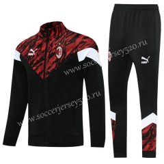 2021-2022 AC Milan Black Thailand Soccer Tracksuit Uniform-411