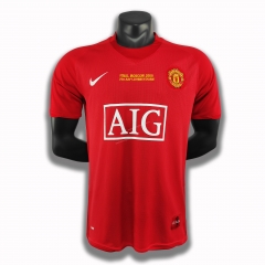 Retro Version Champions League Version 2007-2008 Manchester United Home Red Thailand Soccer Jersey-C1046