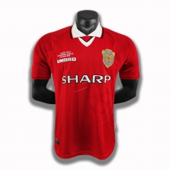 Retro Version 99-00 Manchester United Home Red Thailand Soccer Jersey AAA-811