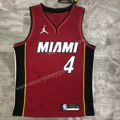 2021-2022 Miami Heat Jordan Jujube Red V-collar #4 NBA Jersey-311