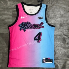 City Version 2021-2022 Miami Heat Pink&Blue #4 NBA Jersey-311