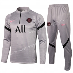 2021-2022 Paris SG Light Gray Thailand Soccer Tracksuit Uniform-815