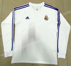 Retro Version Real Madrid Home White LS Thailand Soccer Jersey AAA-818