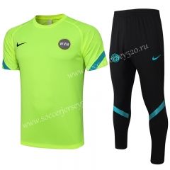 2021-2022 Inter Milan Fluorescent Green Short-sleeved Thailand Soccer Tracksuit Uniform-815
