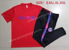 2021-2022 Jordan Paris SG Red Thailand Soccer Tracksuit Uniform-815