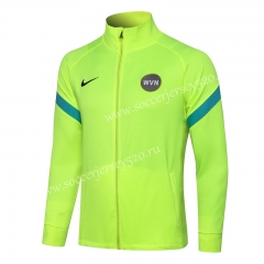 2021-2022 Inter Milan Fluorescent Green High Collar Thailand Soccer Jacket-815