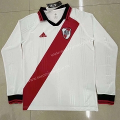 Retro Version River Plate Home White LS Thailand Soccer Jersey AAA-818