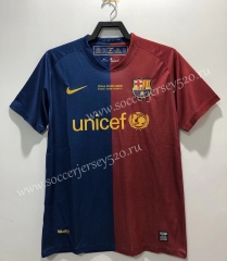 UEFA Champions League Retro Version 08-09 Barcelona Home Red&Blue Thailand Soccer Jersey AAA-811