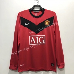 Retro Version 2010 Manchester United Home Red LS Thailand Soccer Jersey AAA-811