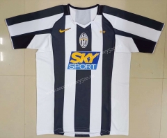 Retro Version 04-05 Juventus Home Black&White Thailand Soccer Jersey AAA-HR