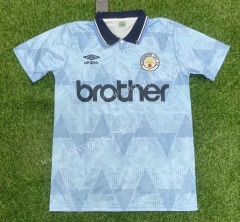 Retro Version 1989 Manchester City Home Blue Thailand Soccer Jersey AAA-407
