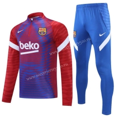 2021-2022 Barcelona Red&Blue Thailand Soccer Tracksuit -CS