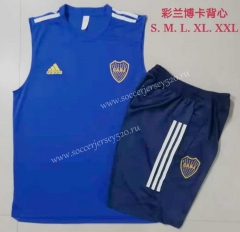 2021-2022 Boca Juniors Camouflage Blue Thailand Soccer Vest Tracksuit -815