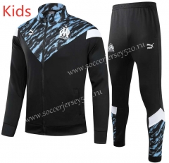 2021-2022 Olympique Marseille Black Kids/Youth Soccer Jacket Uniform-GDP