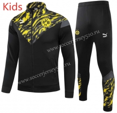 2021-2022 Borussia Dortmund Black Kids/Youth Soccer Jacket Uniform-GDP