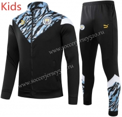 2021-2022 Manchester City Black Kids/Youth Soccer Jacket Uniform-GDP