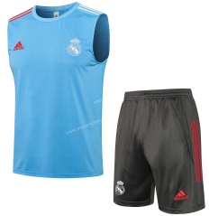 2021-2022 Real Madrid Light Blue Thailand Soccer Vest Unifrom-815