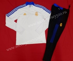 2021-2022 Real Madrid White Thailand Soccer Tracksuit-GDP