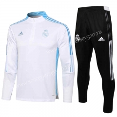 2021-2022 Real Madrid White Thailand Soccer Tracksuit -815
