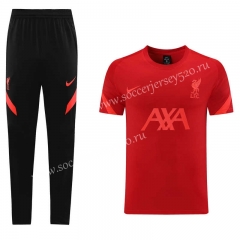 2021-2022 Liverpool Red Short-sleeved Thailand Soccer Tracksuit-LH
