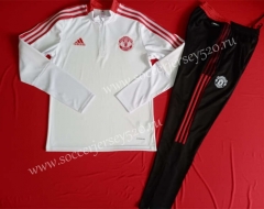 2021-2022 Manchester United White Thailand Soccer Tracksuit-GDP
