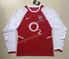 Retro Version 02-04 Arsenal Home Red Thailand LS Soccer Jersey AAA-811