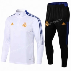 2021-2022 Real Madrid White Thailand Soccer Tracksuit -411