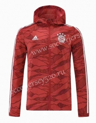 2021-2022 Bayern München Home Red Trench Coats With Hat-CS