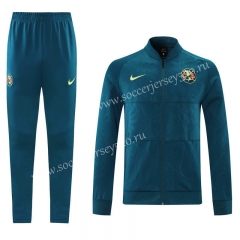 2021-2022  Club América Blue Thailand Soccer Jacket Uniform -LH