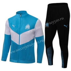 2021-2022 Olympique Marseille Light Blue Thailand Soccer Jacket Uniform-411