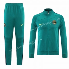2021-2022 Club América Dark Green Thailand Training Soccer Jacket Uniform -LH