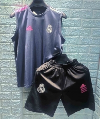 2021-2022 Real Madrid Grey Thailand Soccer Training Vest Uniform-DD3